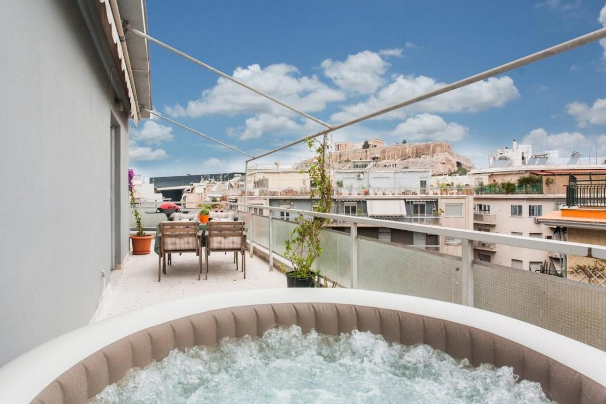 Lovely Apt W/Heated Jacuzzi &Full Acropolis View 雅典 外观 照片