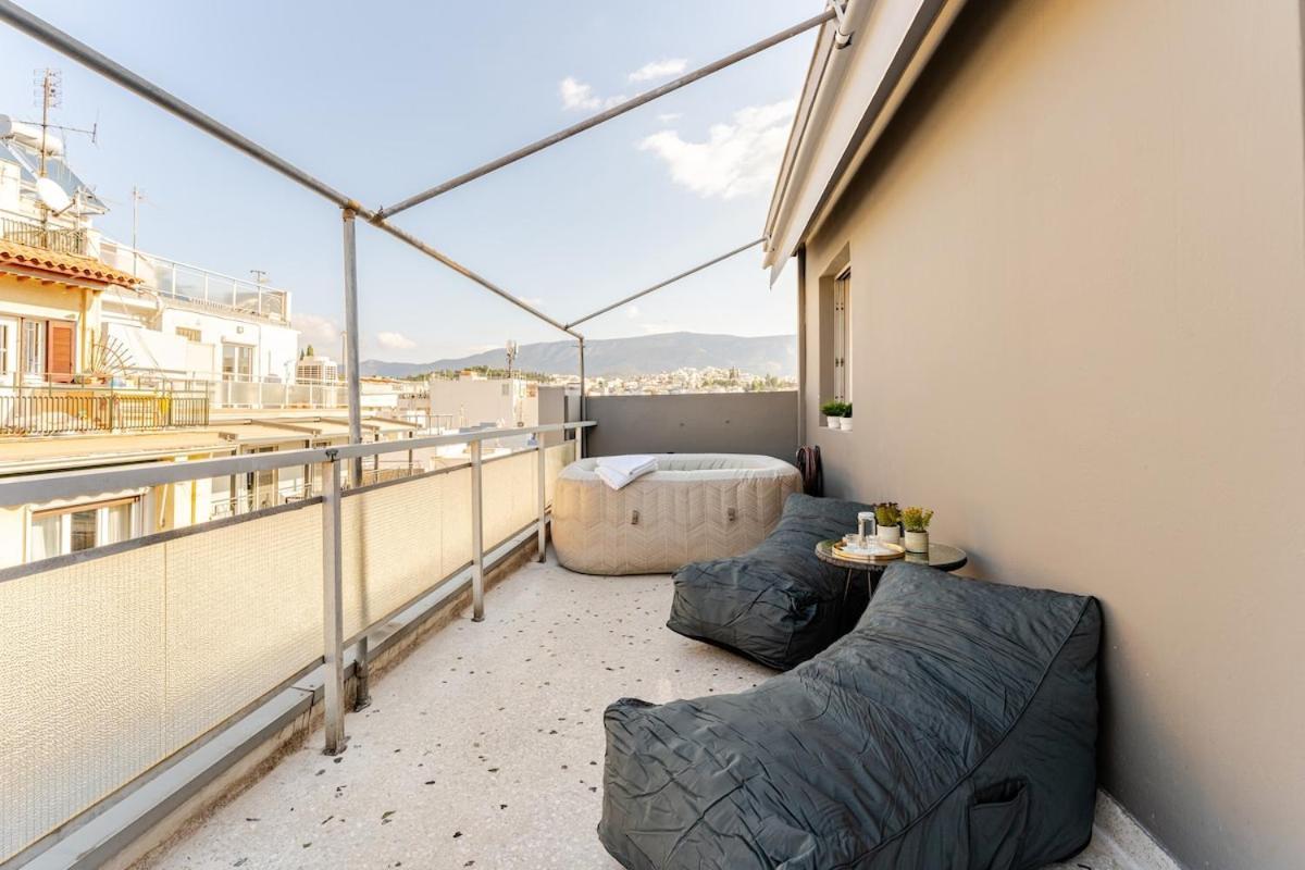 Lovely Apt W/Heated Jacuzzi &Full Acropolis View 雅典 外观 照片